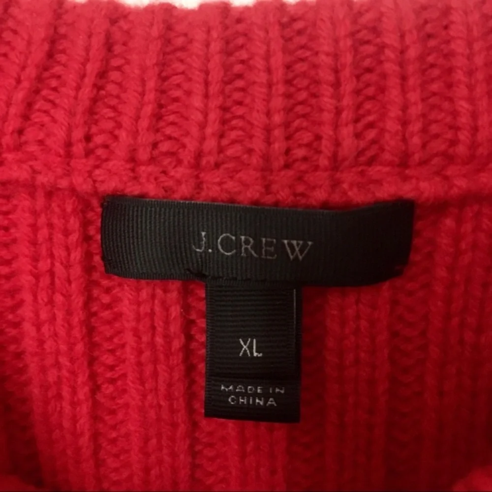 J. Crew Hawthorne Cable Knit Pom-Pom Sweater XL - Picture 3 of 9